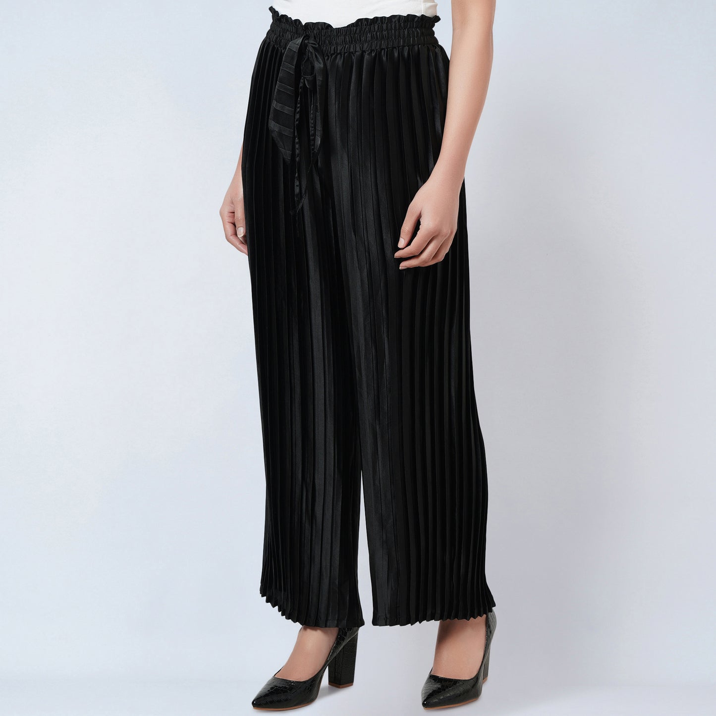 Black Pleated Palazzo
