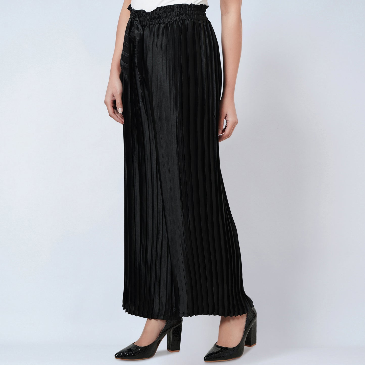 Black Pleated Palazzo