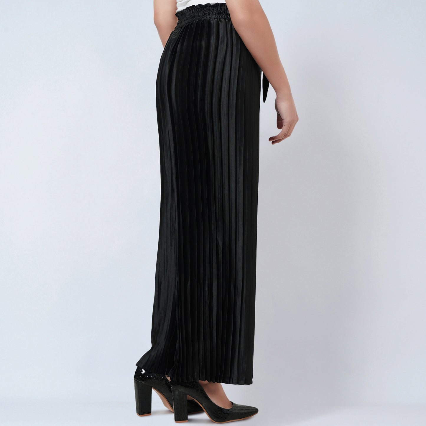 Black Pleated Palazzo