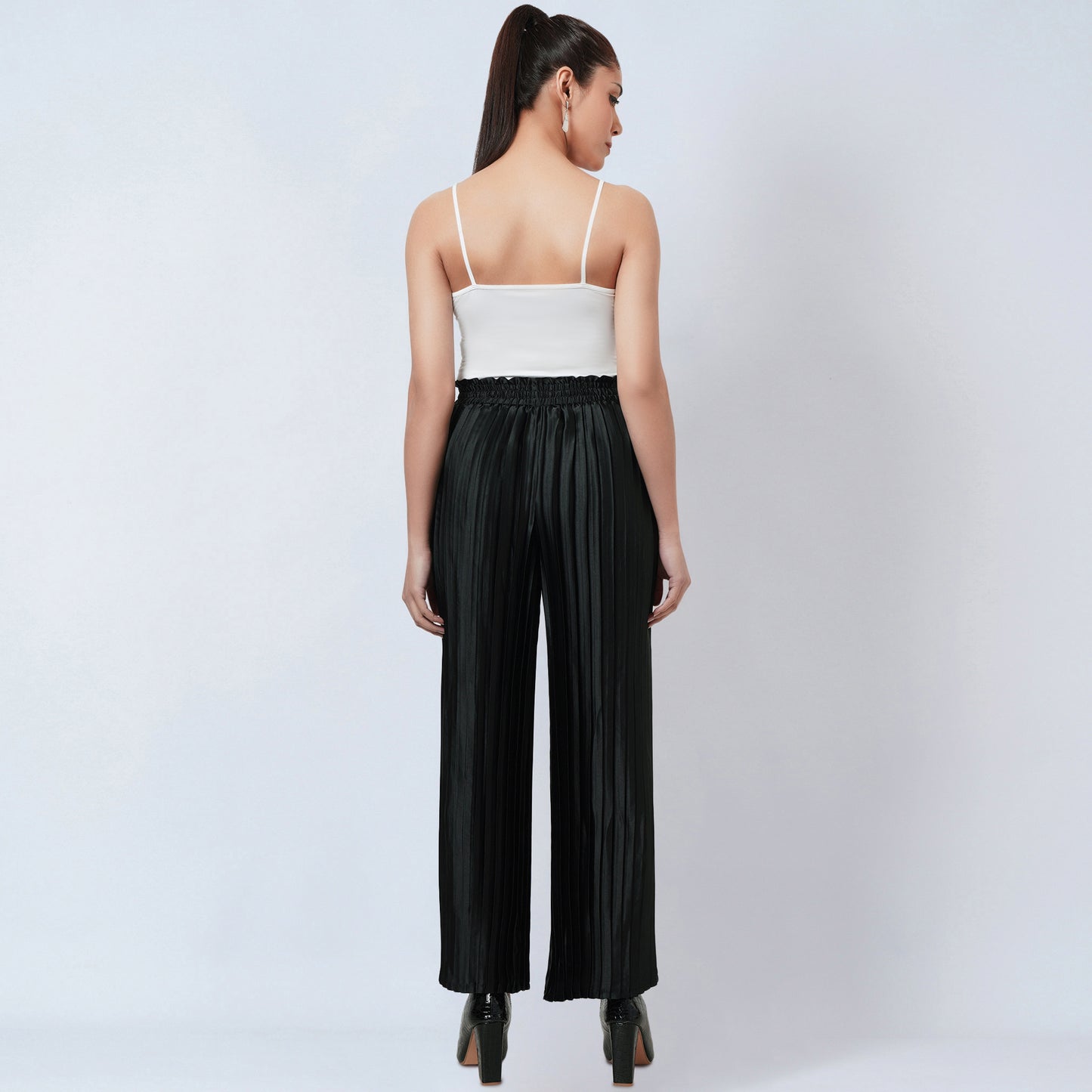 Black Pleated Palazzo