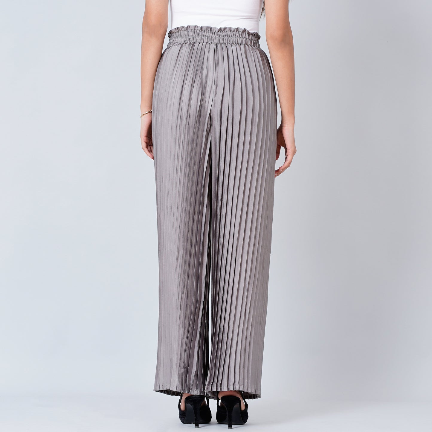 Charcoal Grey Pleated Palazzo