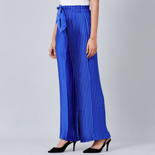 Cobalt Blue Pleated Palazzo