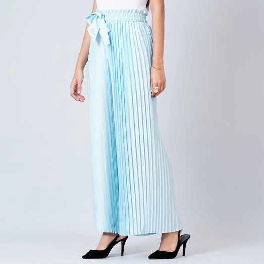 Light Blue Pleated Palazzo