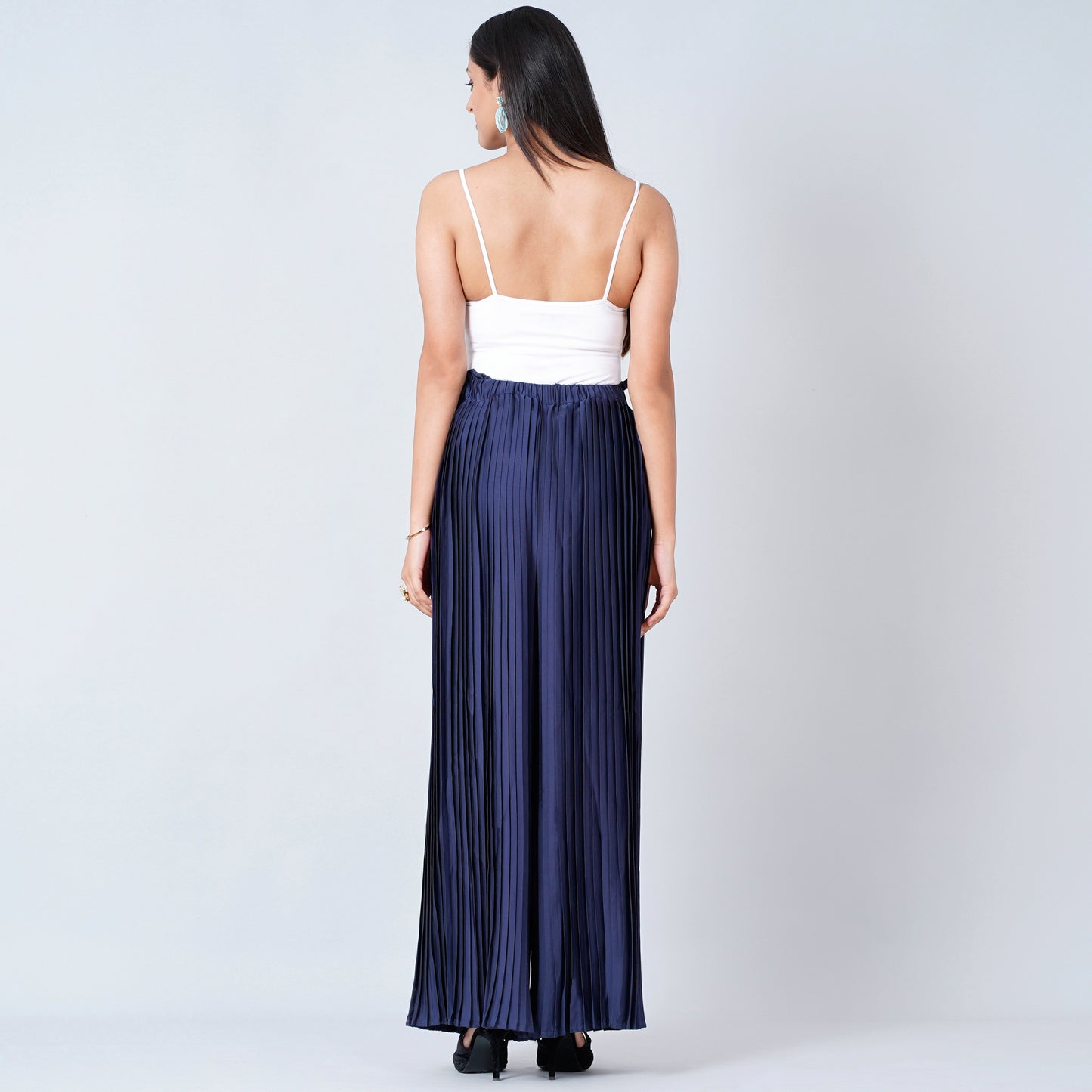 Navy Blue Pleated Palazzo