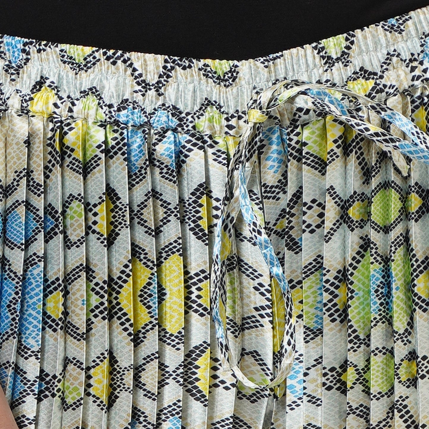 Yellow Geometric Pleated Palazzo