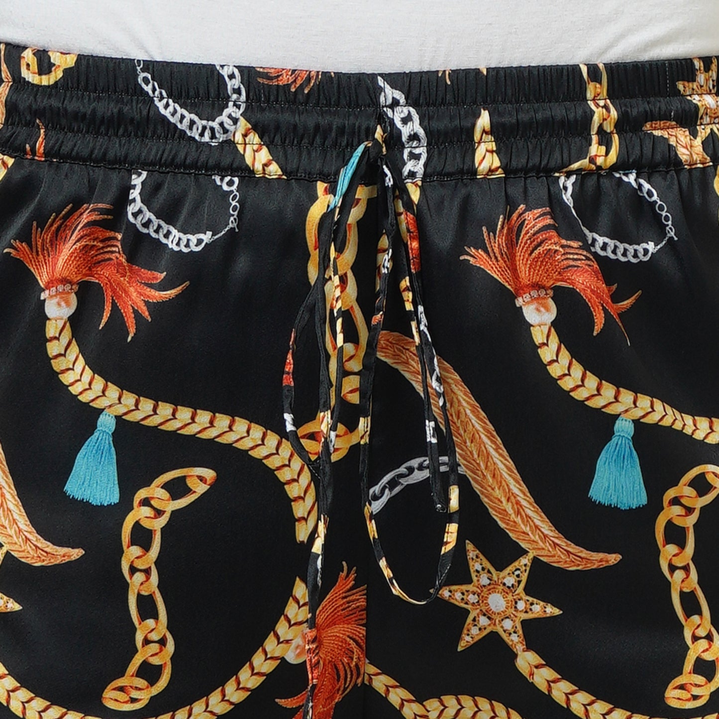 Black Chain Print Palazzo