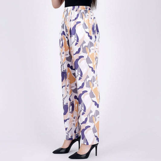 Tan Abstract Camouflage Printed Pants