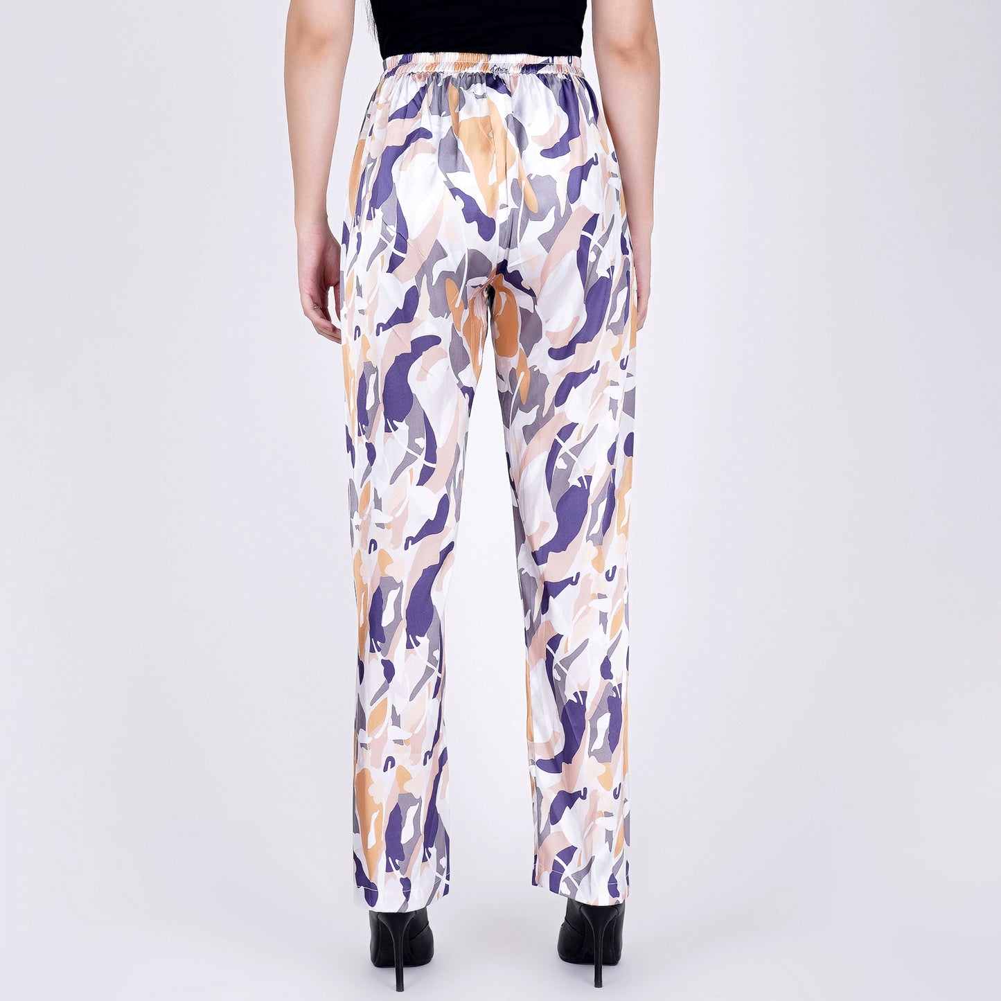 Tan Abstract Camouflage Printed Pants