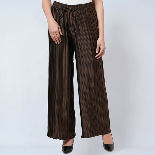 Brown Box Pleated Palazzo
