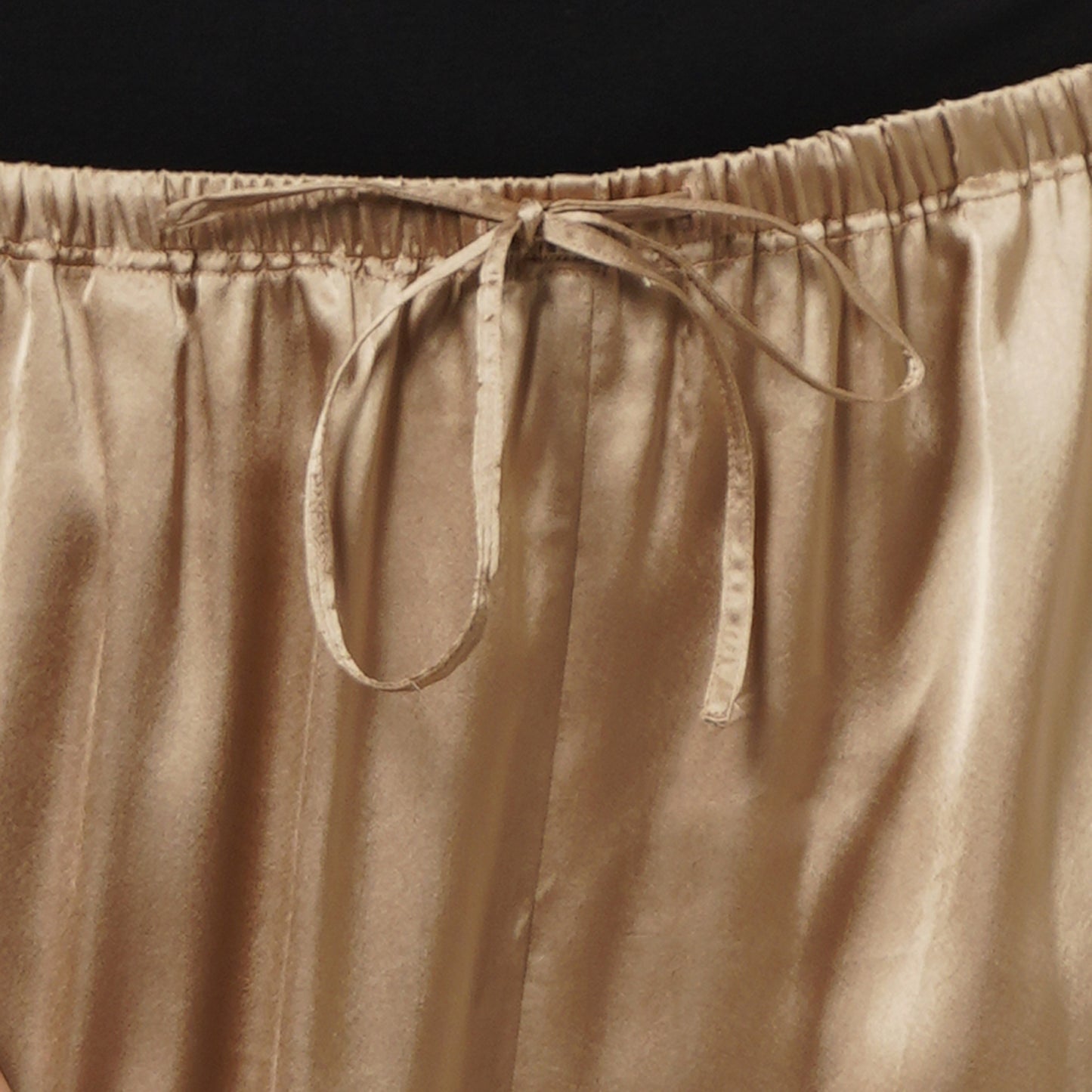 Gold Satin Straight Pants