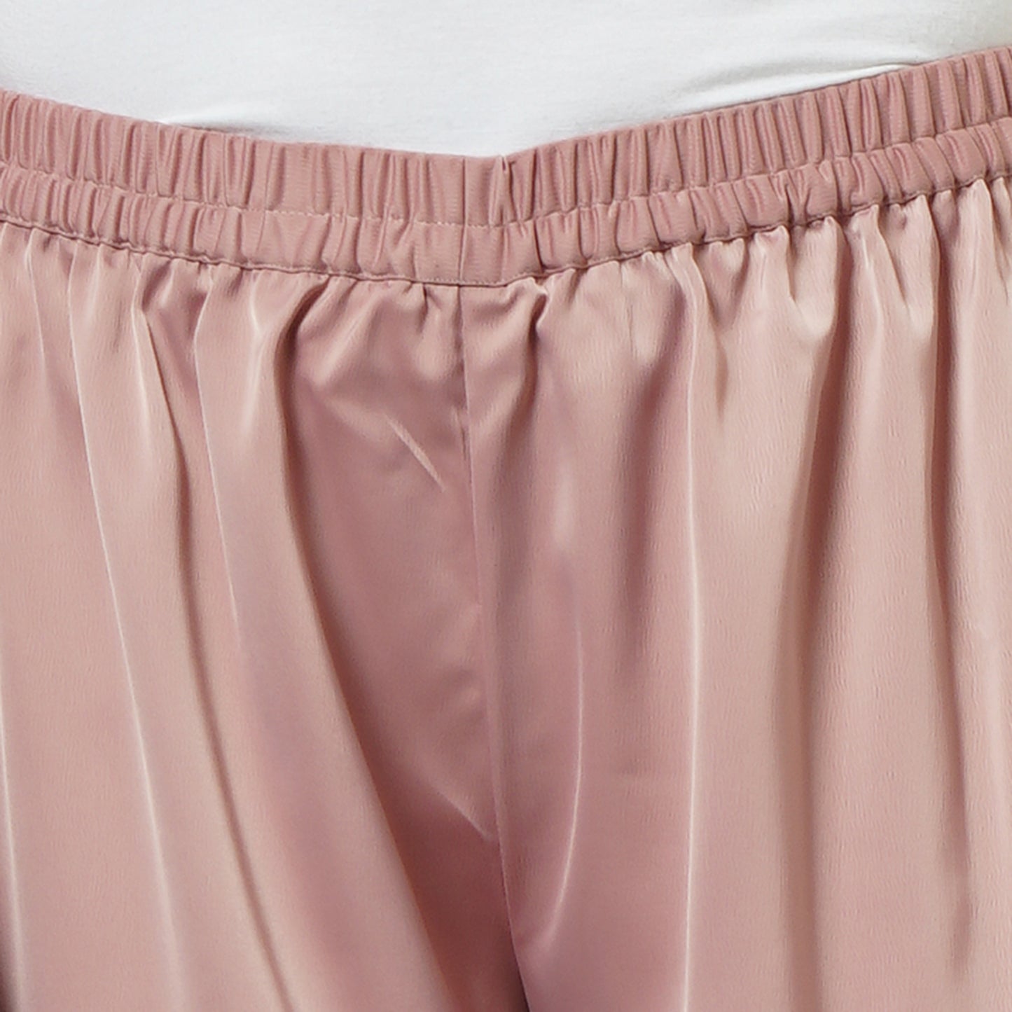 Powder Pink Wide Leg Pants with Lace