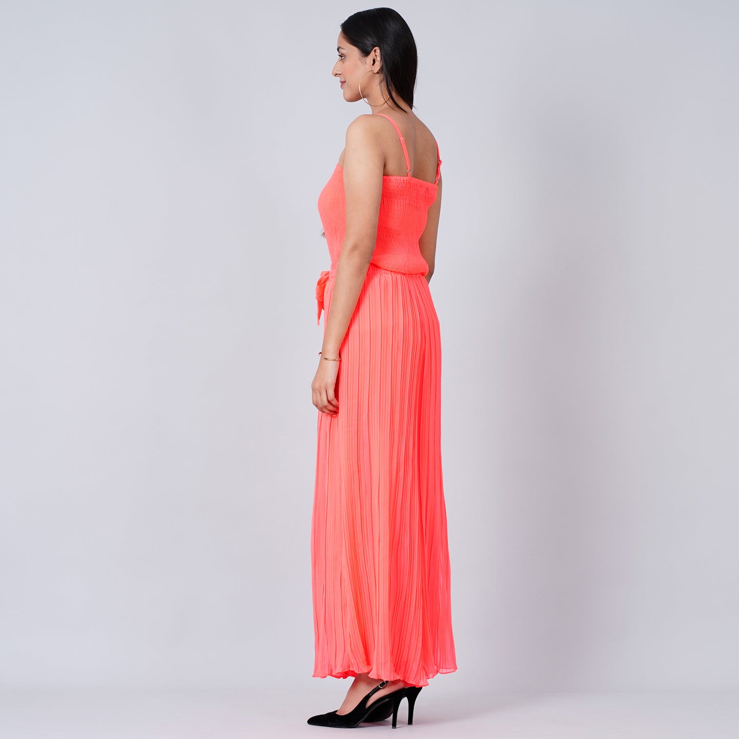 Neon Pink Camisole and Pleated Palazzo Set