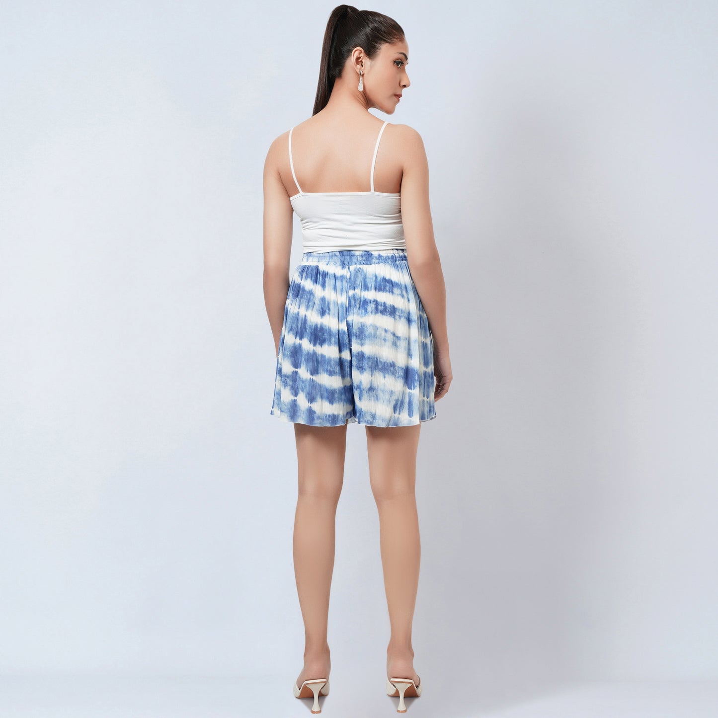 Blue Tie-Dye Camisole and Shorts Set