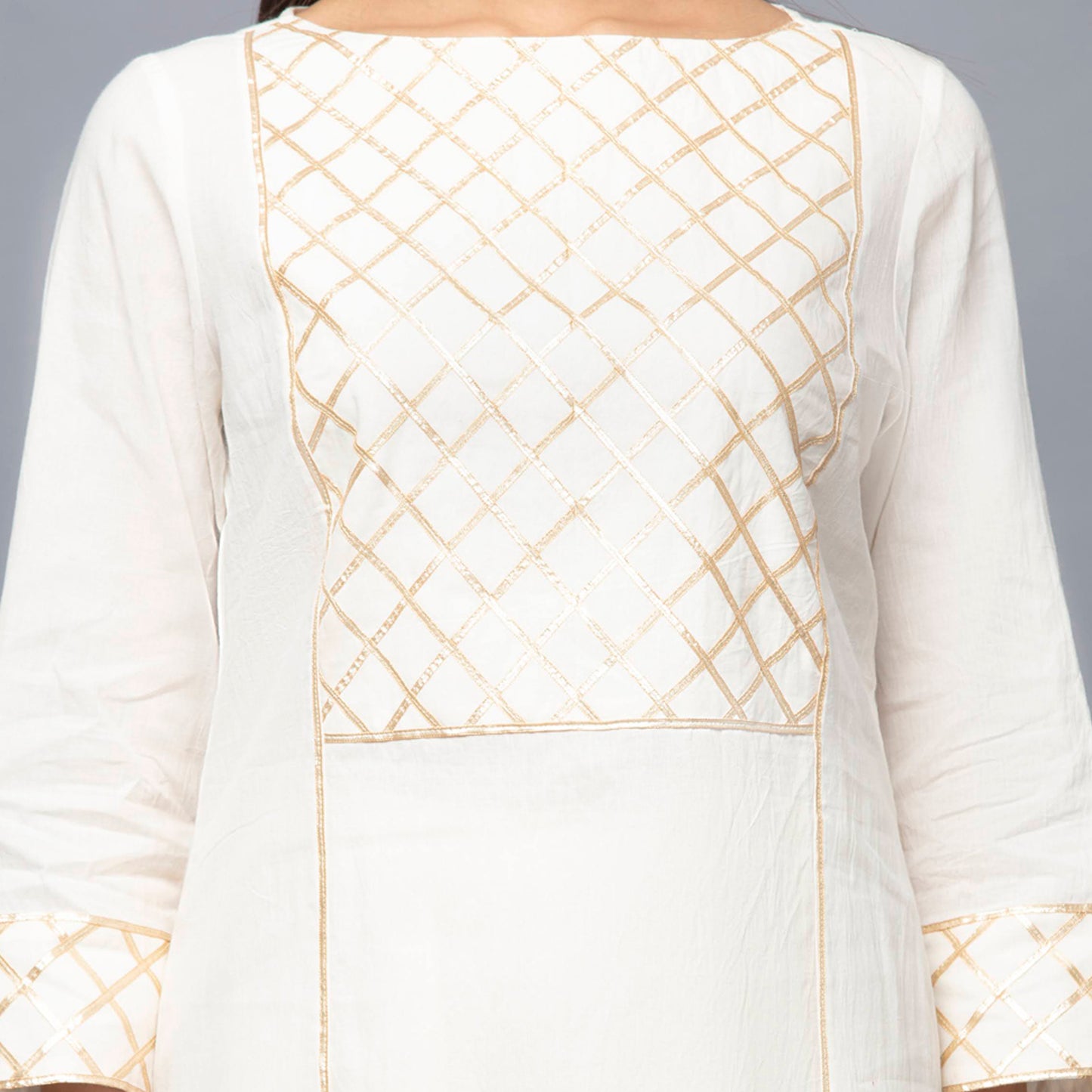 Ivory Mirror Work Sharara Suit Set