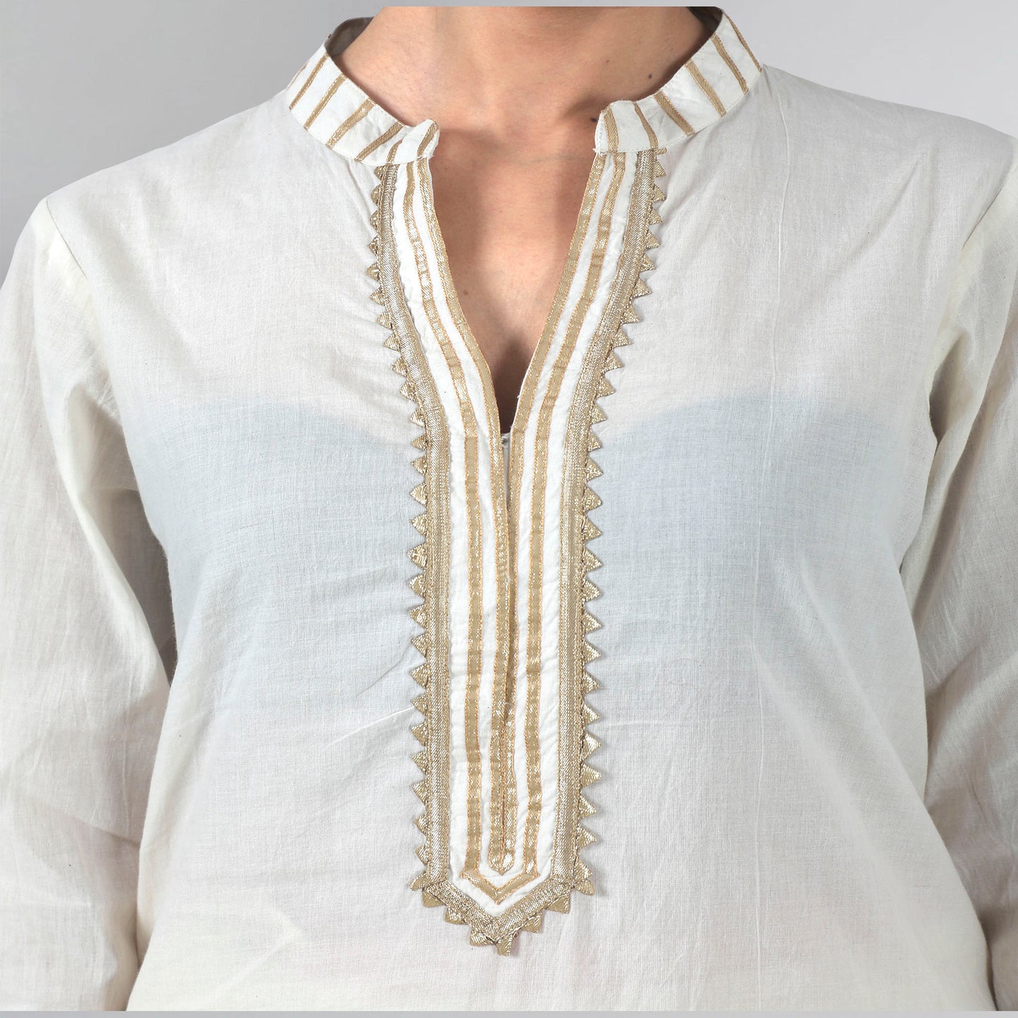 Ivory Sequinned Sharara Suit Set