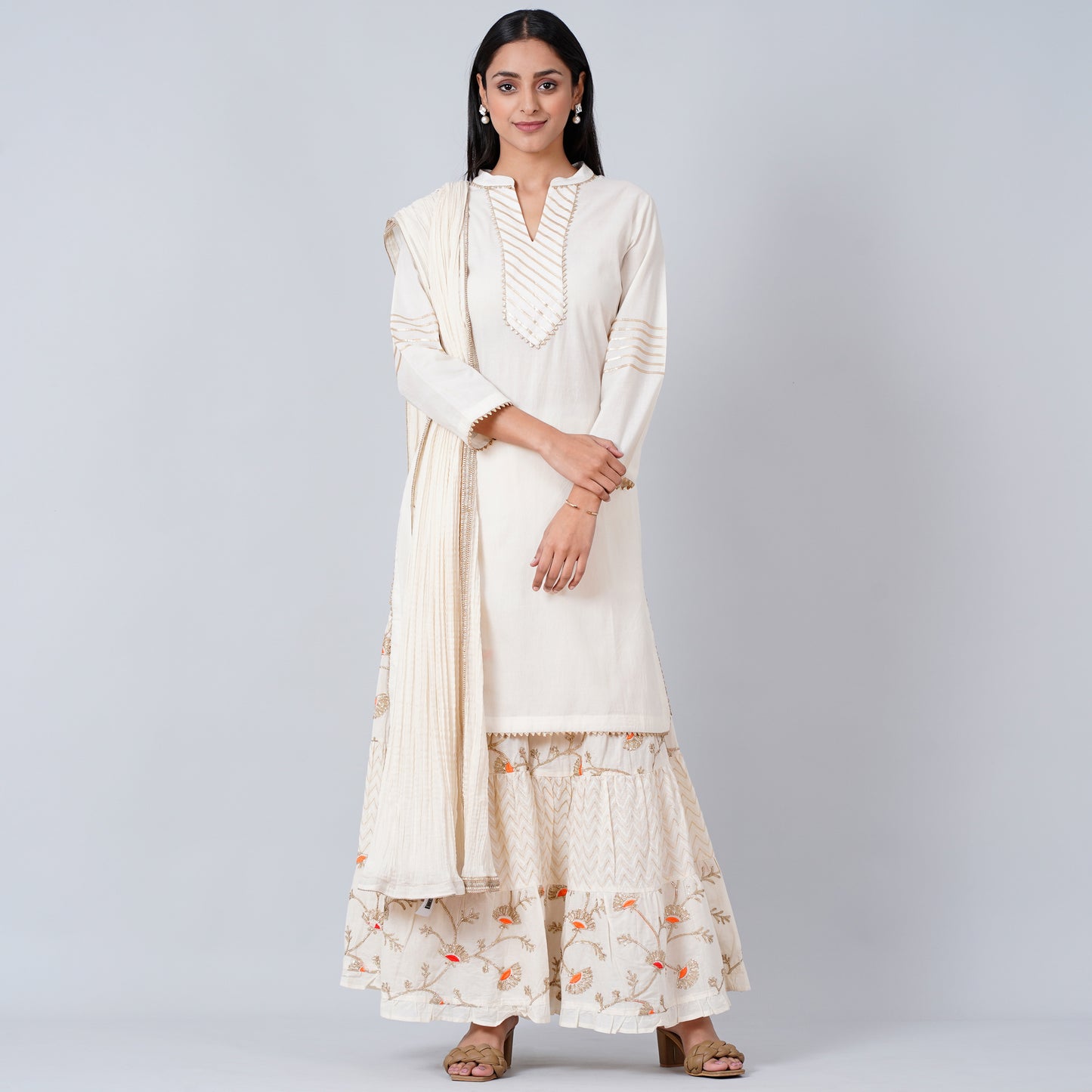 Ivory Gota-Patti Sharara Suit Set