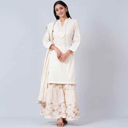 Ivory Gota-Patti Sharara Suit Set