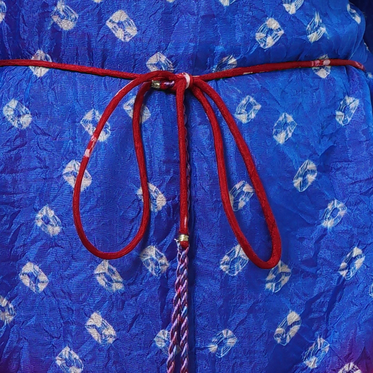 Pink and Blue Bandhani Tunic with Blue Dhoti Pants Set