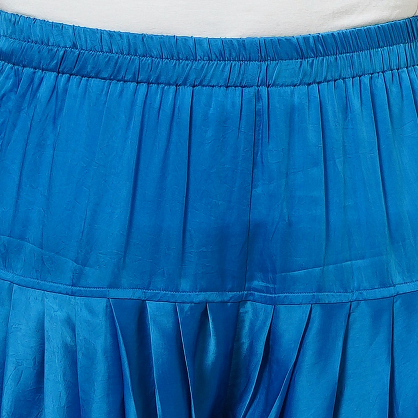 Pink and Blue Bandhani Tunic with Blue Dhoti Pants Set