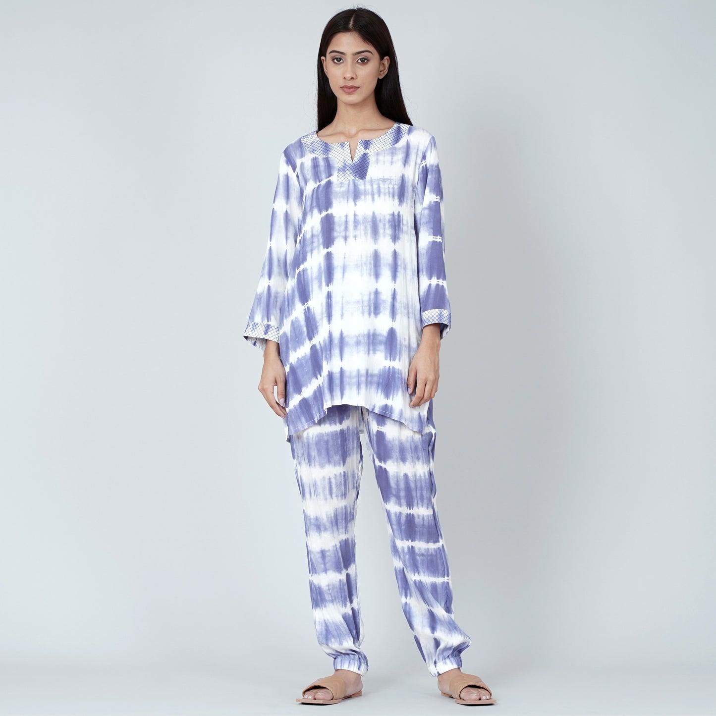 Blue and White Tie-Dye Lounge Set