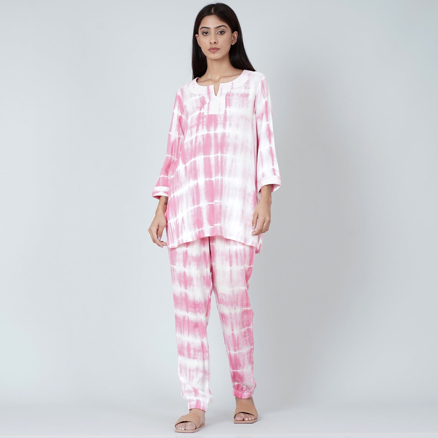Pink and White Tie-Dye Lounge Set