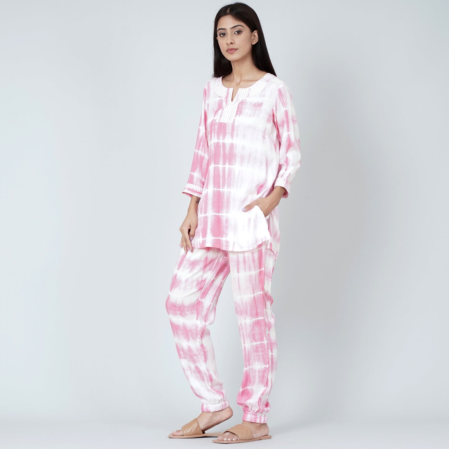 Pink and White Tie-Dye Lounge Set