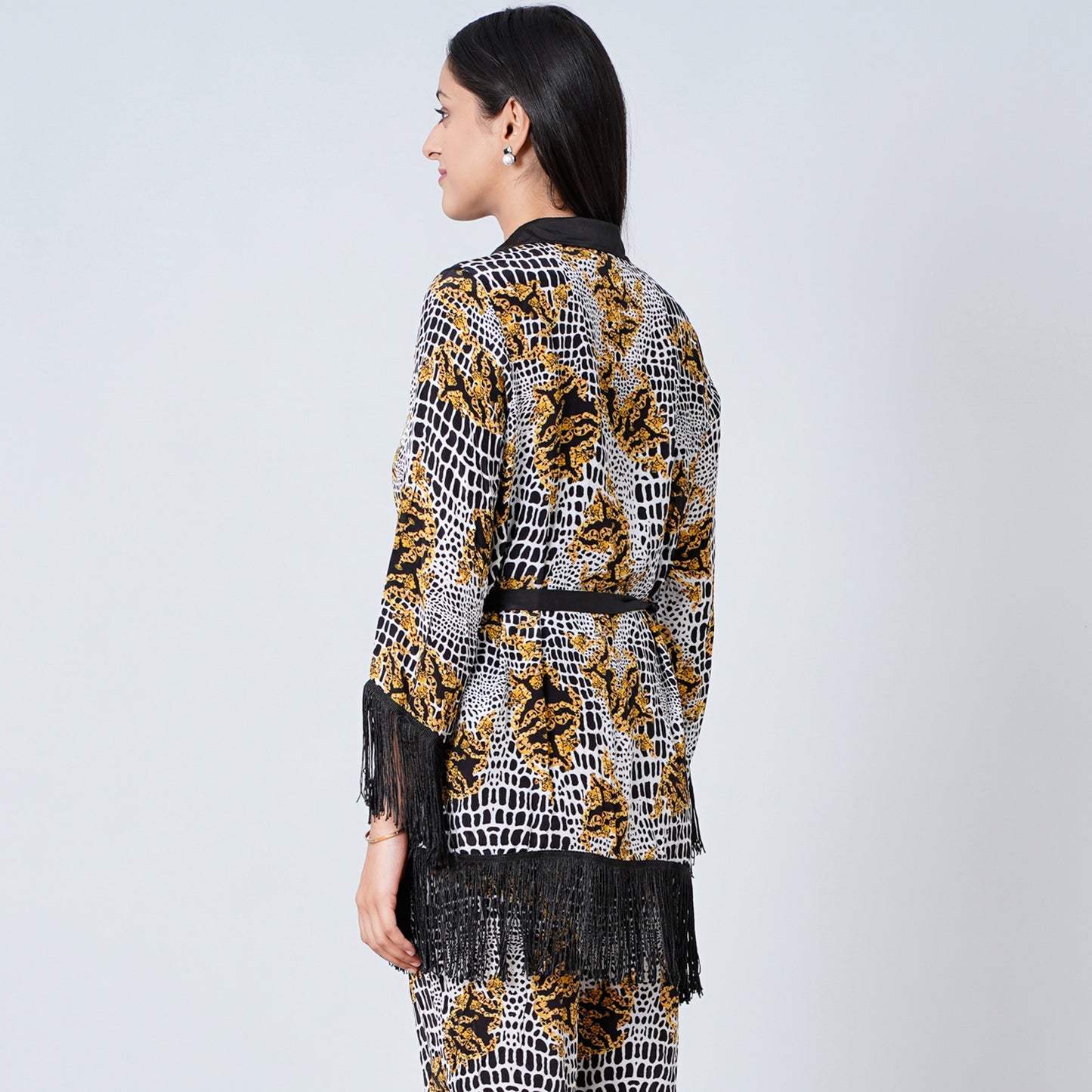 Yellow Baroque Animal Print Shirt