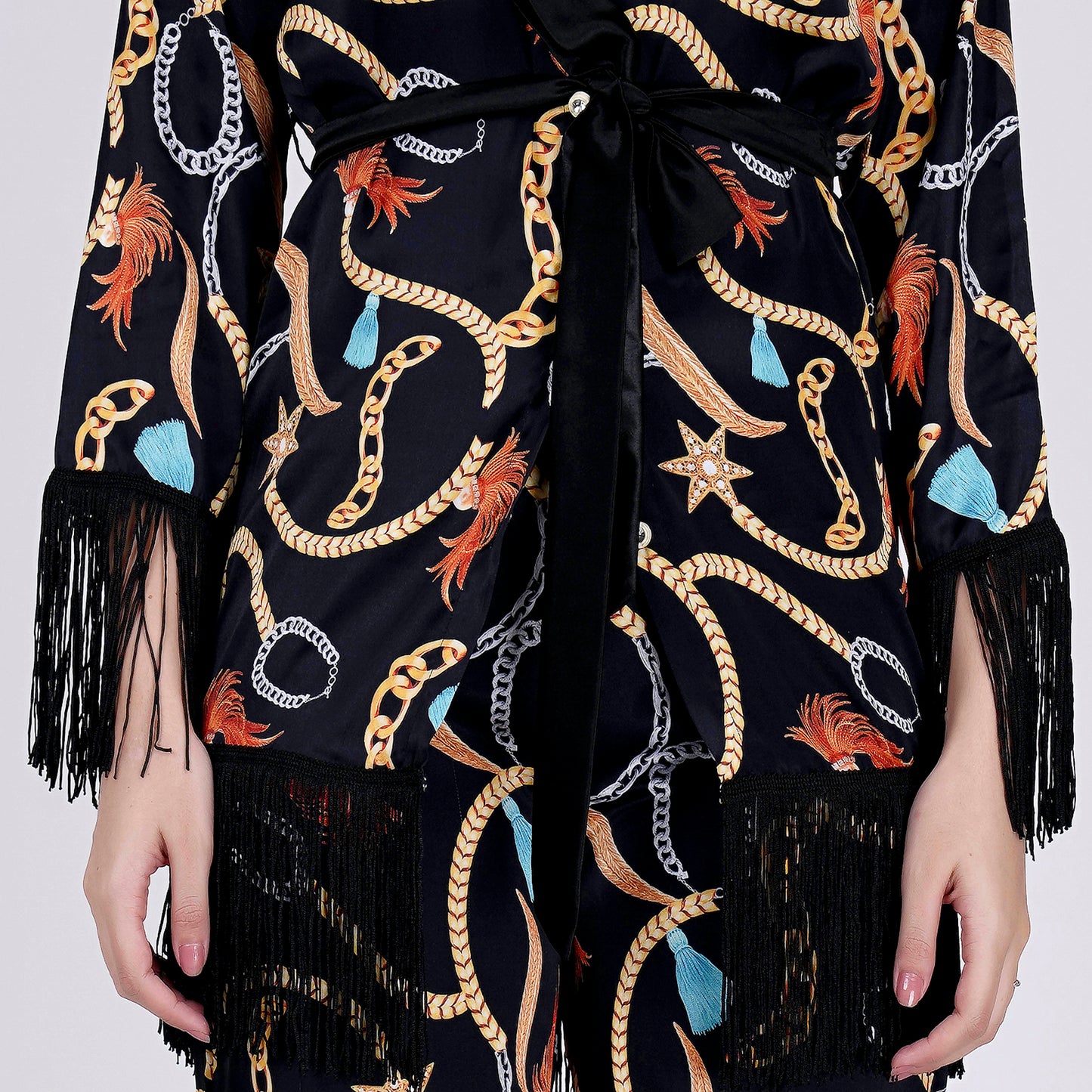 Black Chain Print Shirt