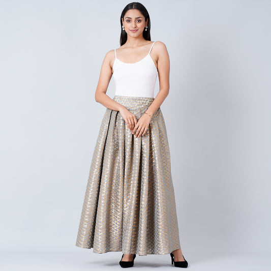 Grey Brocade Skirt