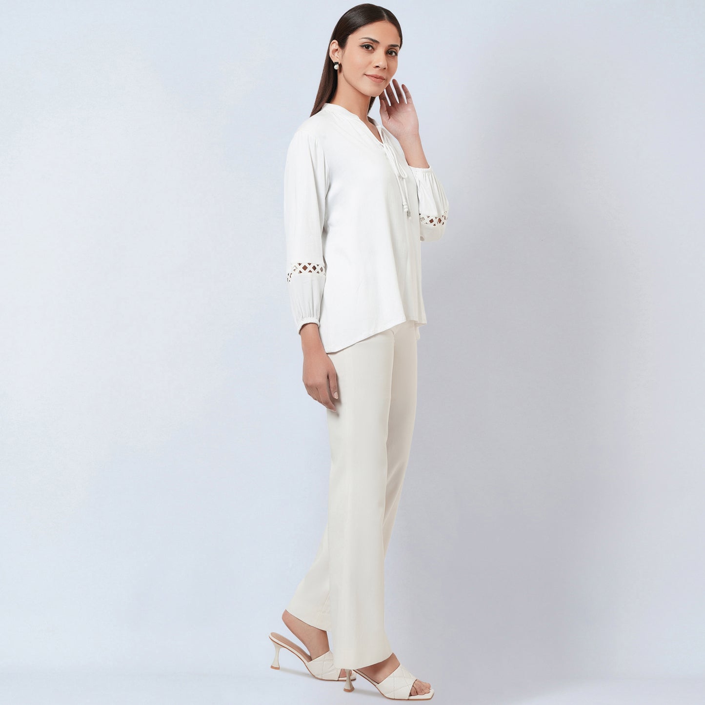 White Blouson Top