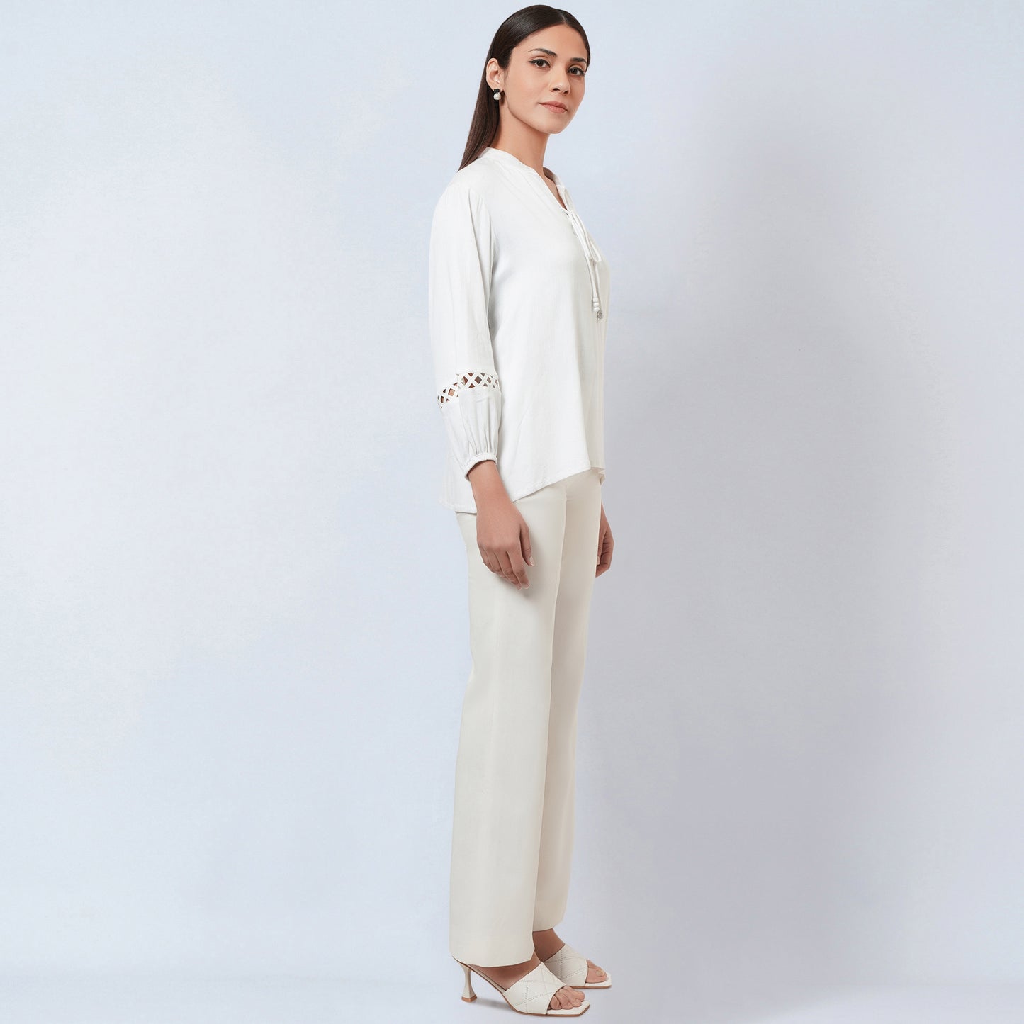 White Blouson Top