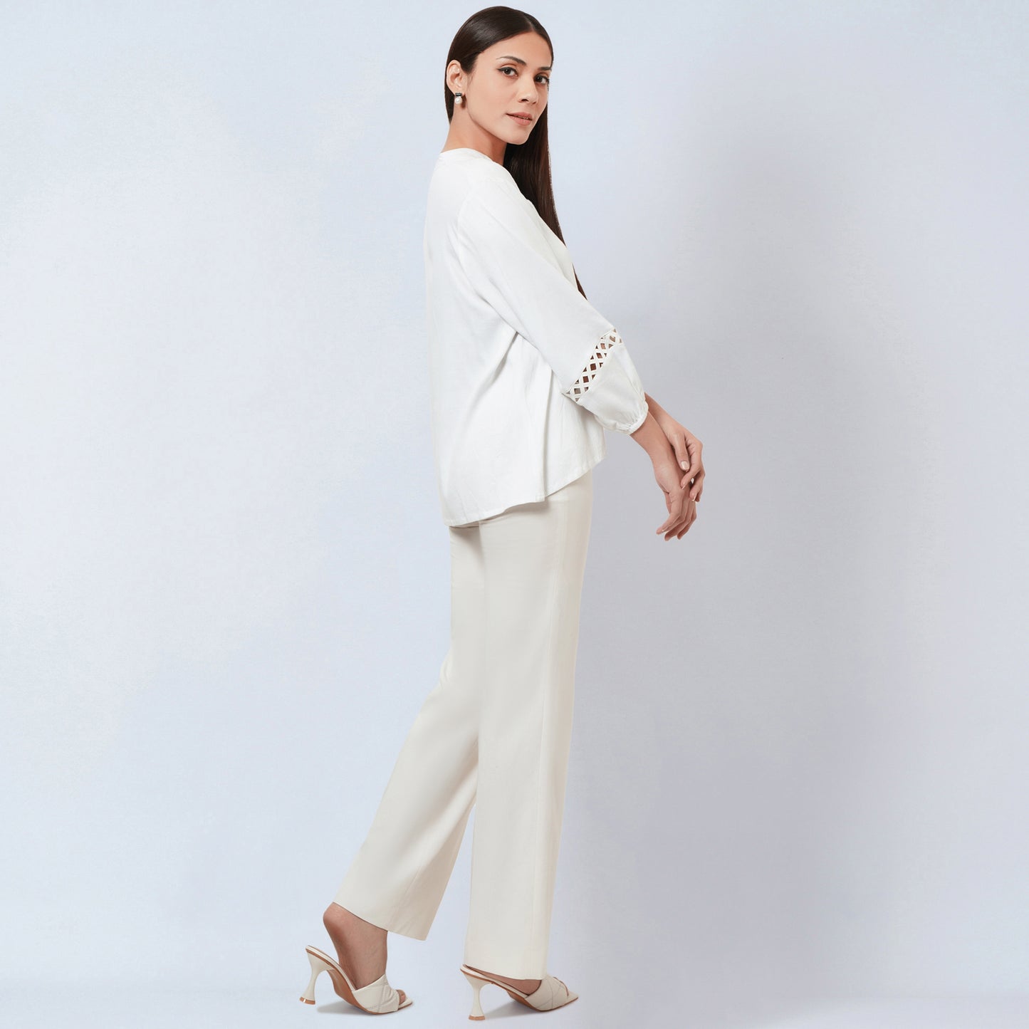 White Blouson Top