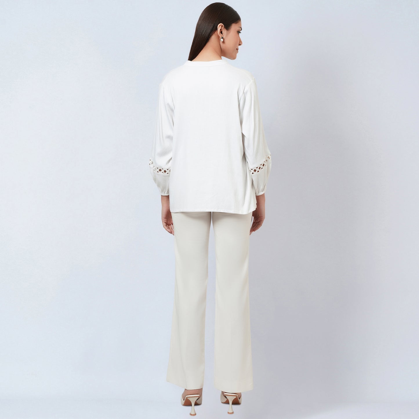 White Blouson Top