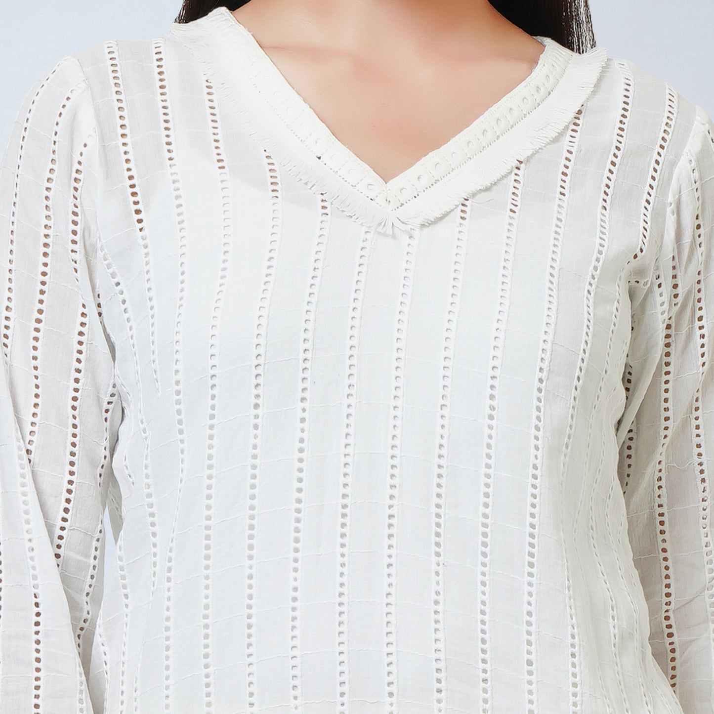 White Eyelet Top