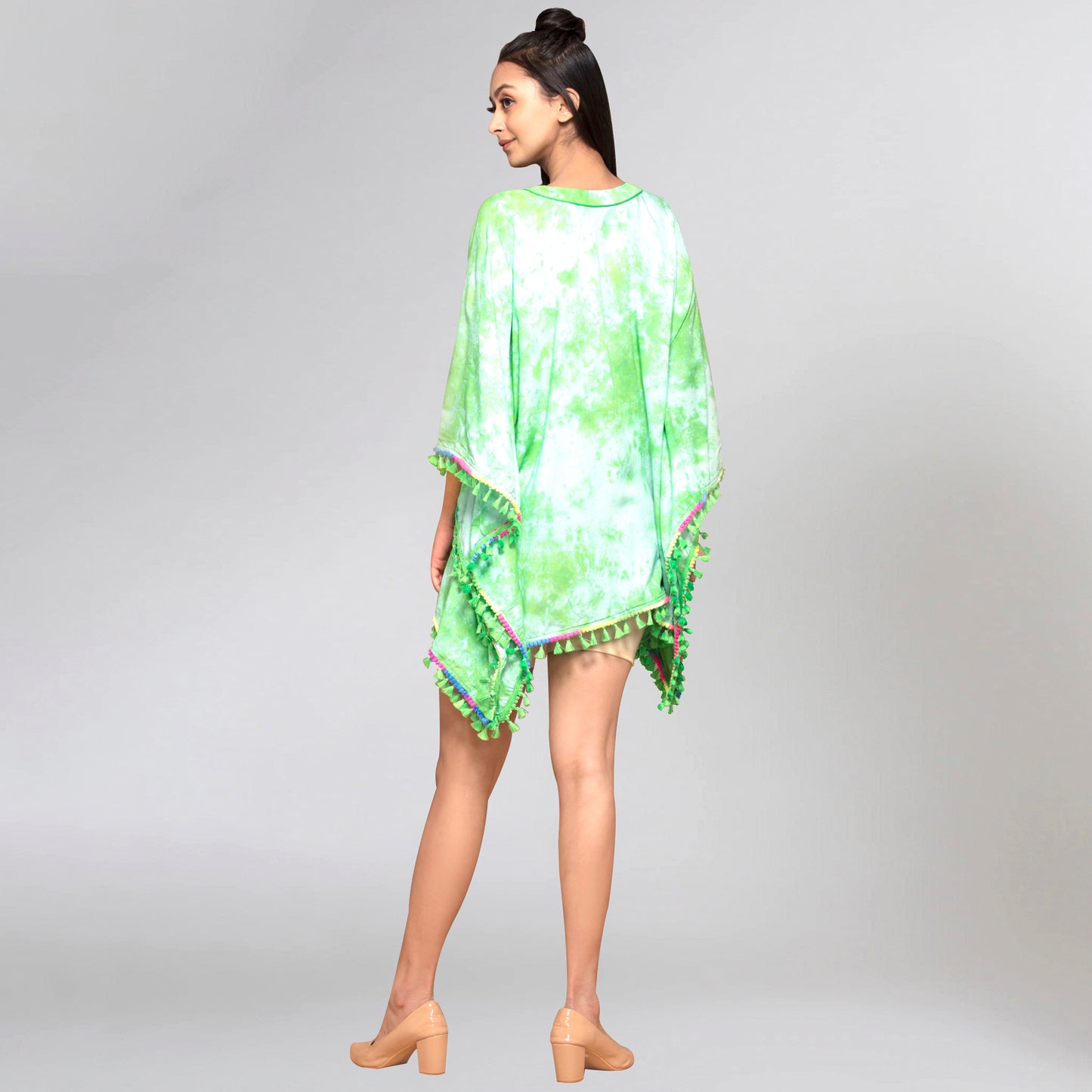 Green Tie-Dye Poncho Top