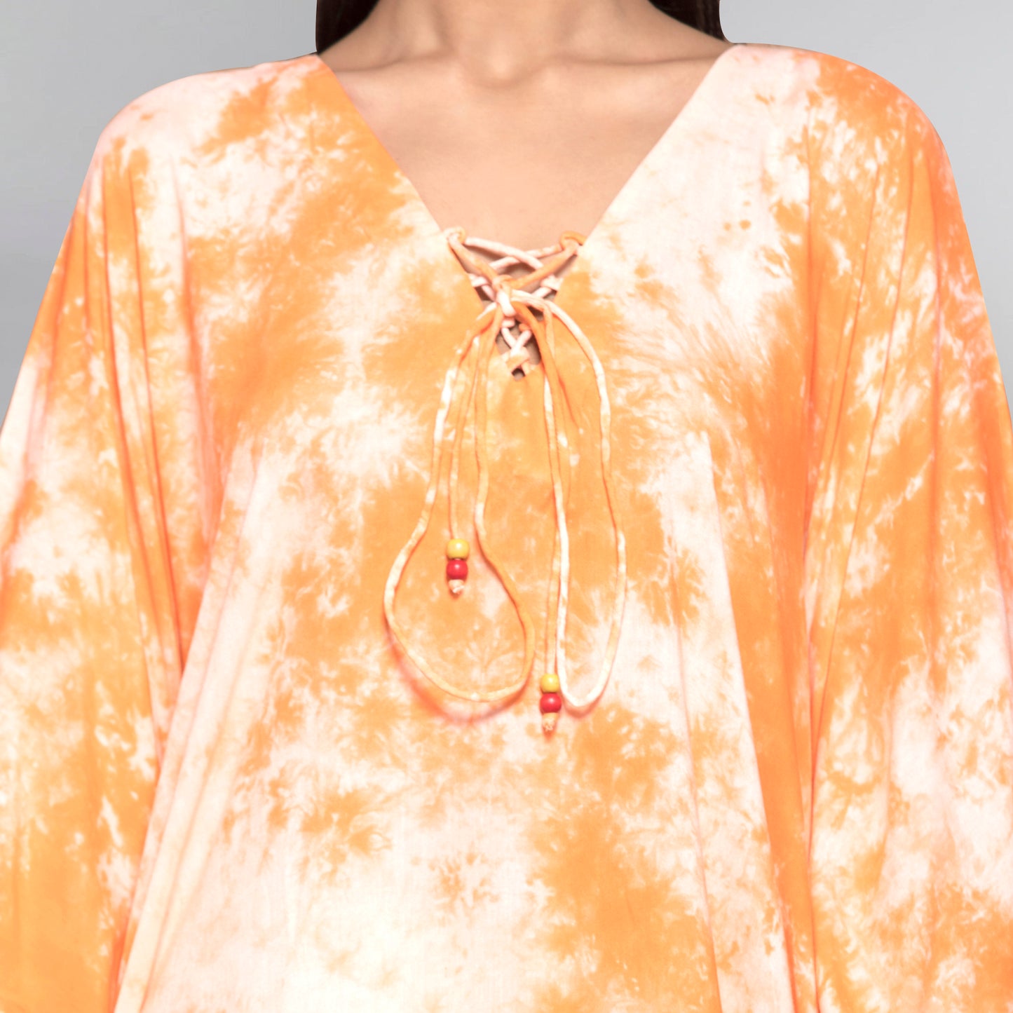 Orange Tie-Dye Poncho Top