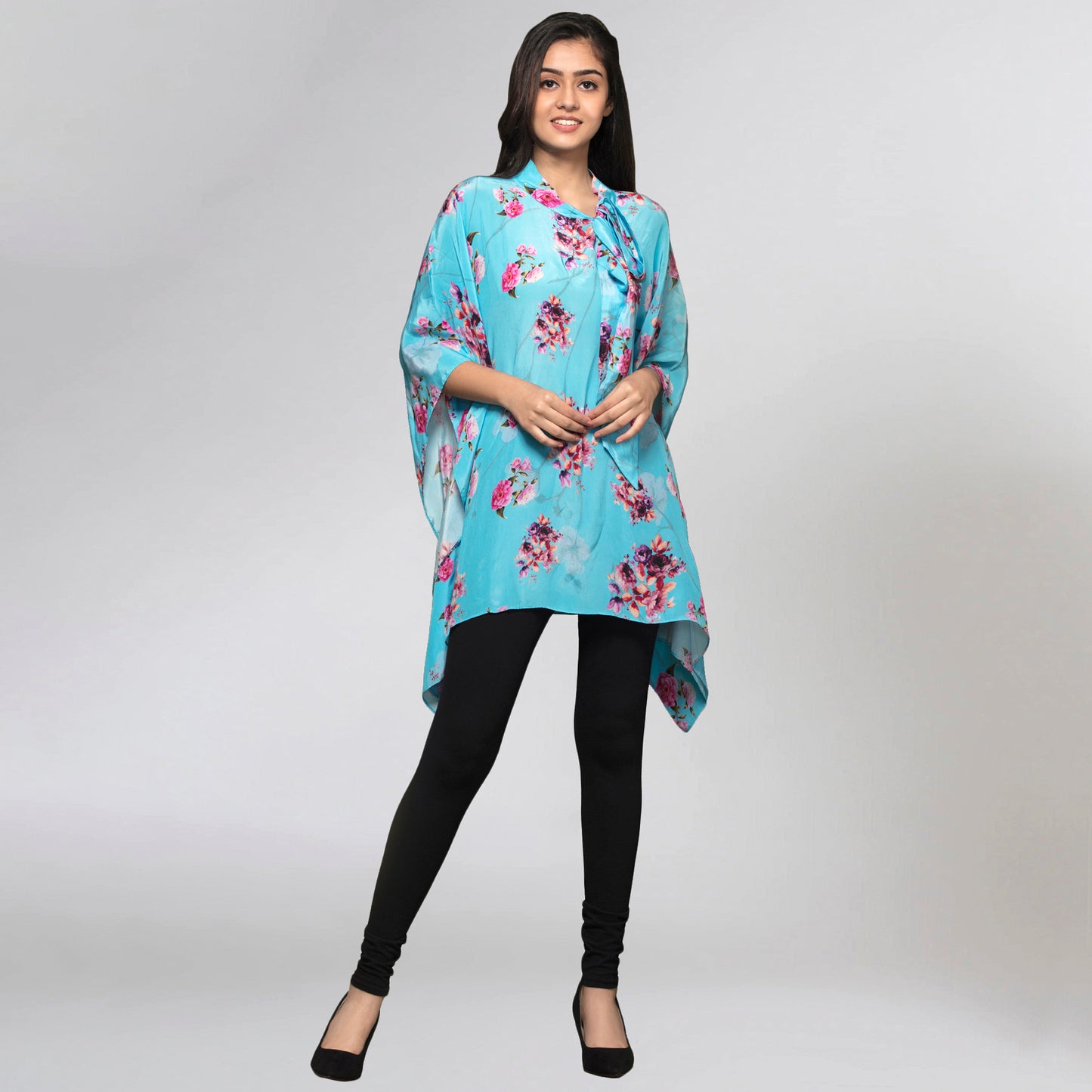 Blue Floral Print Top