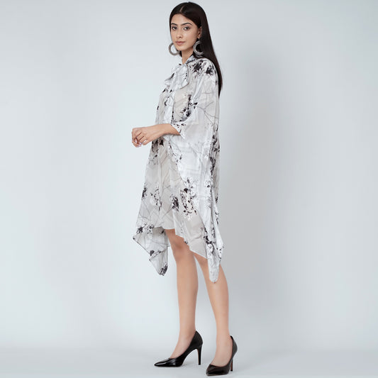 Grey and Black Floral Top