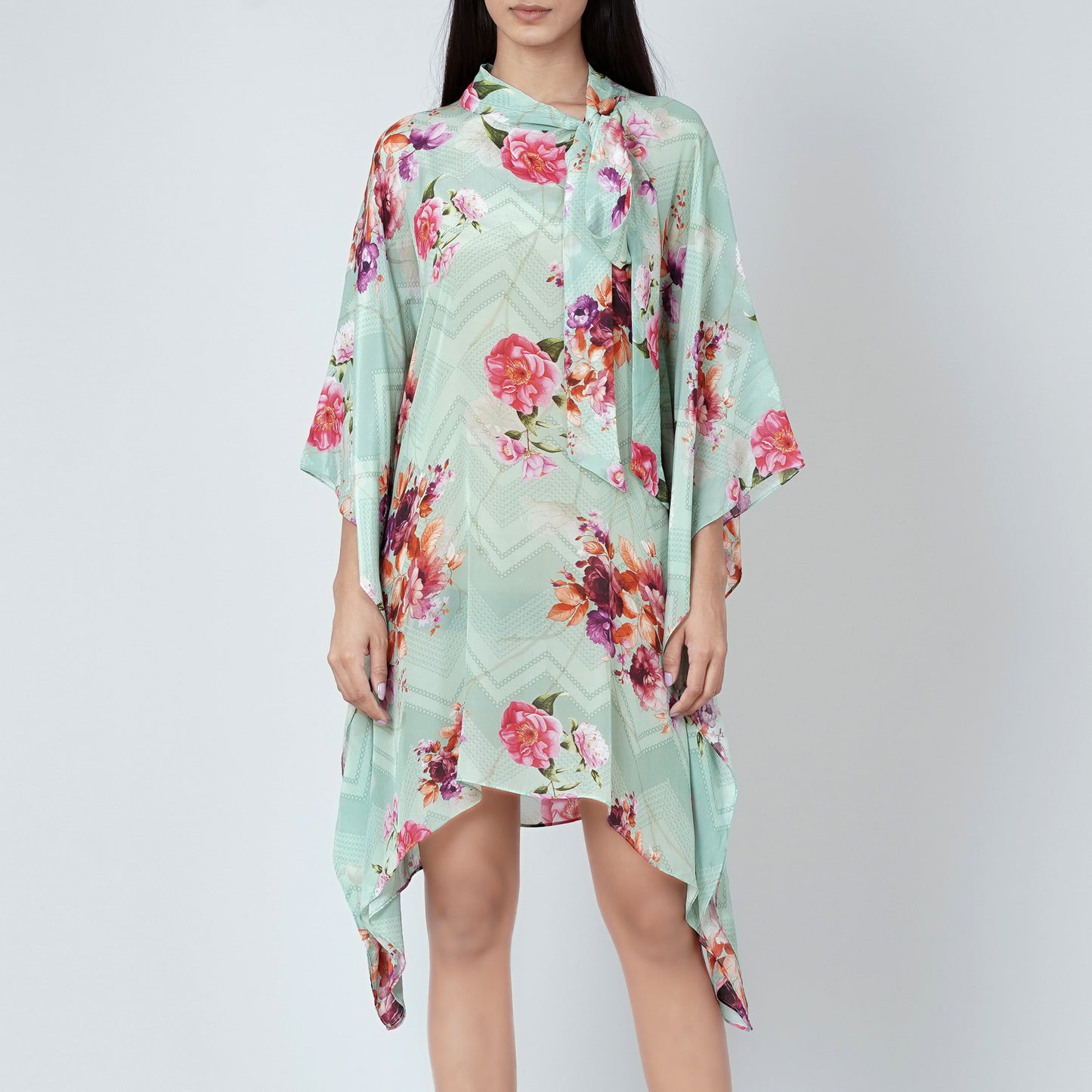 Pastel Green and Pink Floral Top