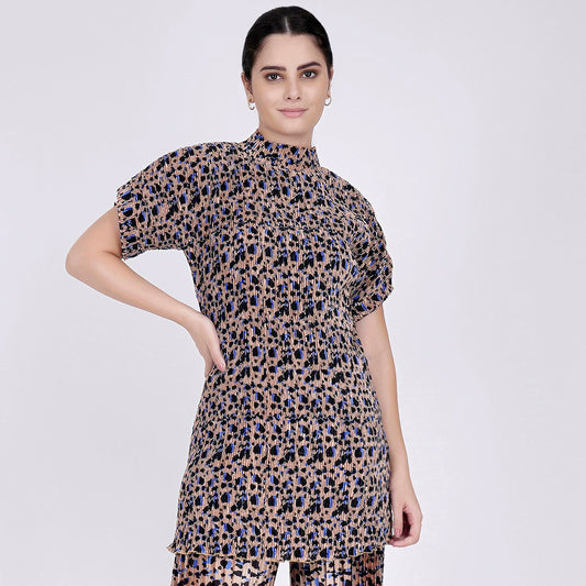 Beige Animal Print Top