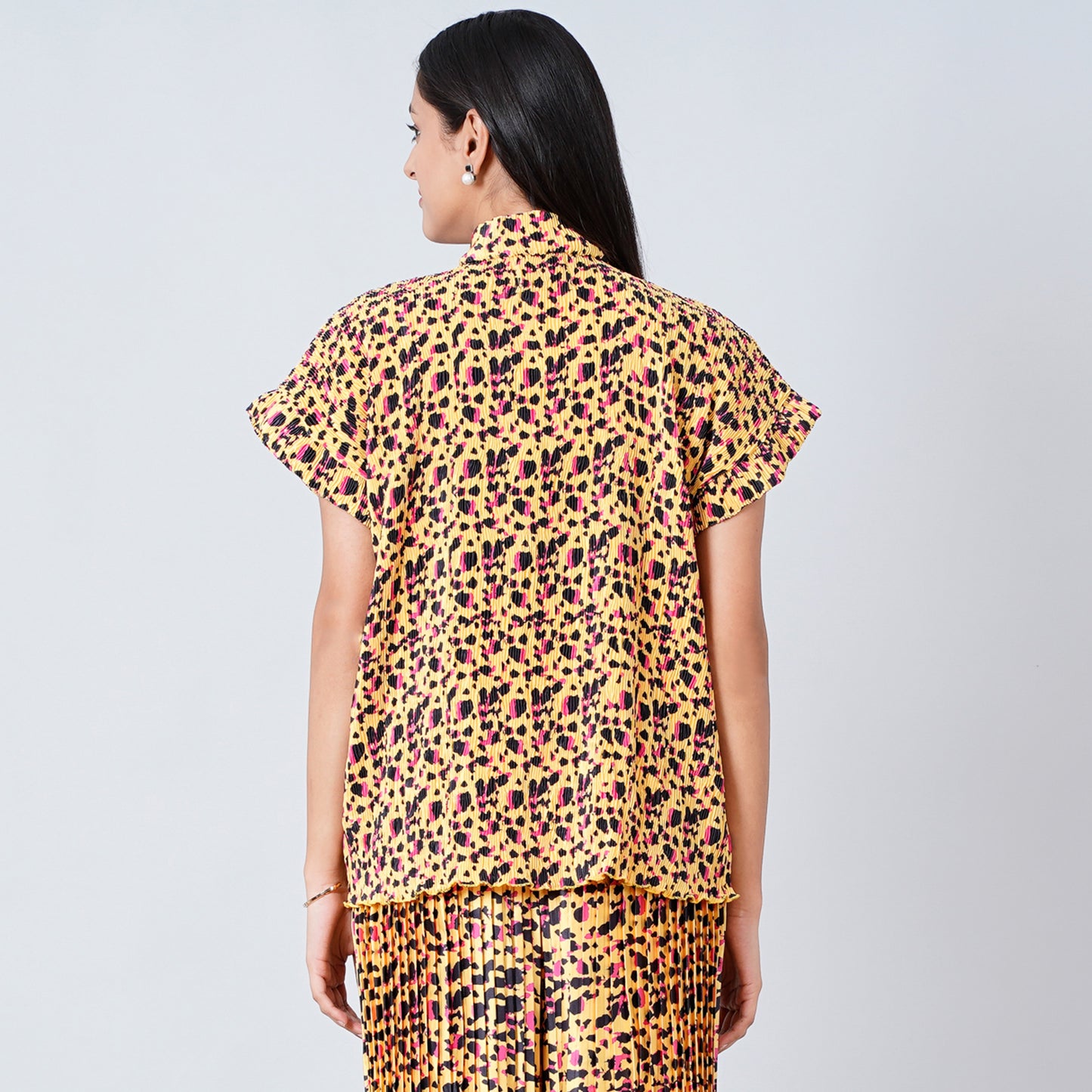 Yellow Animal Print Top