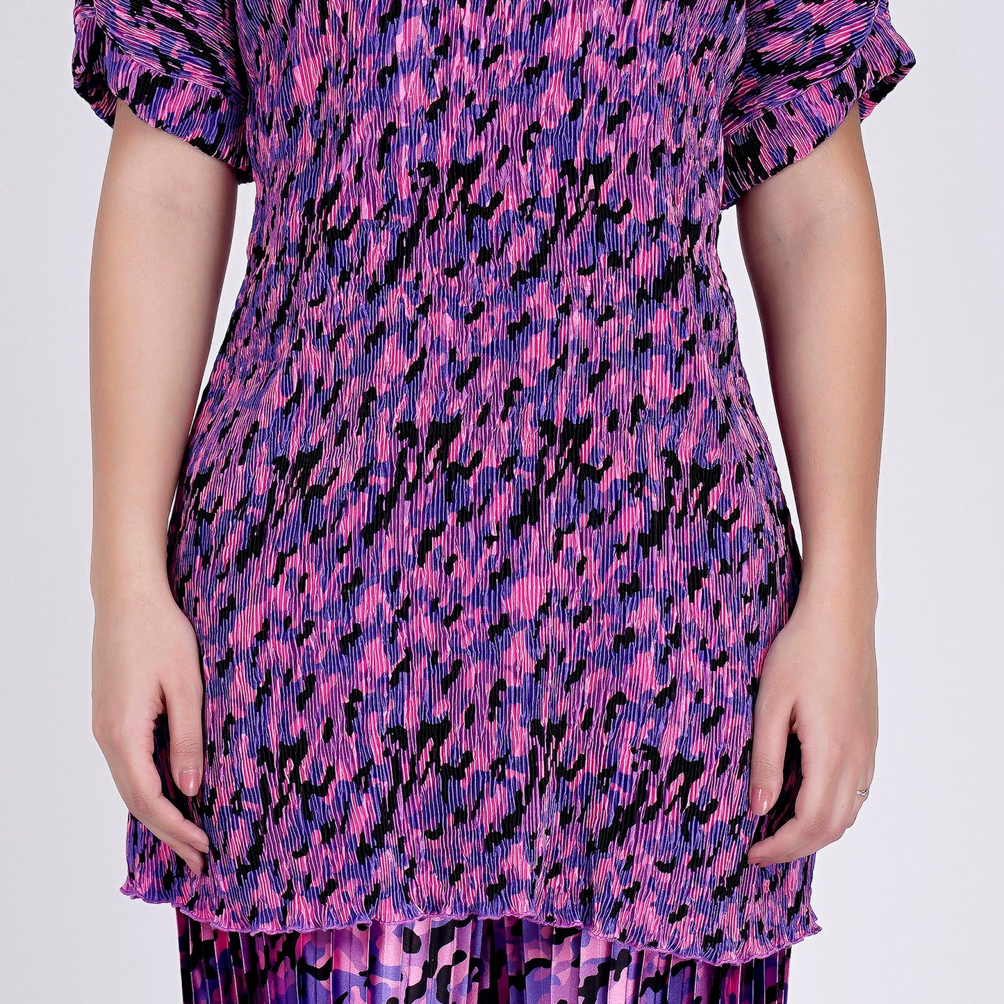 Pink Camouflage Print Top