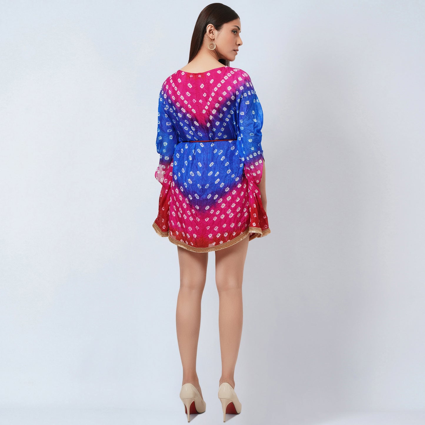 Pink and Blue Bandhani Tunic