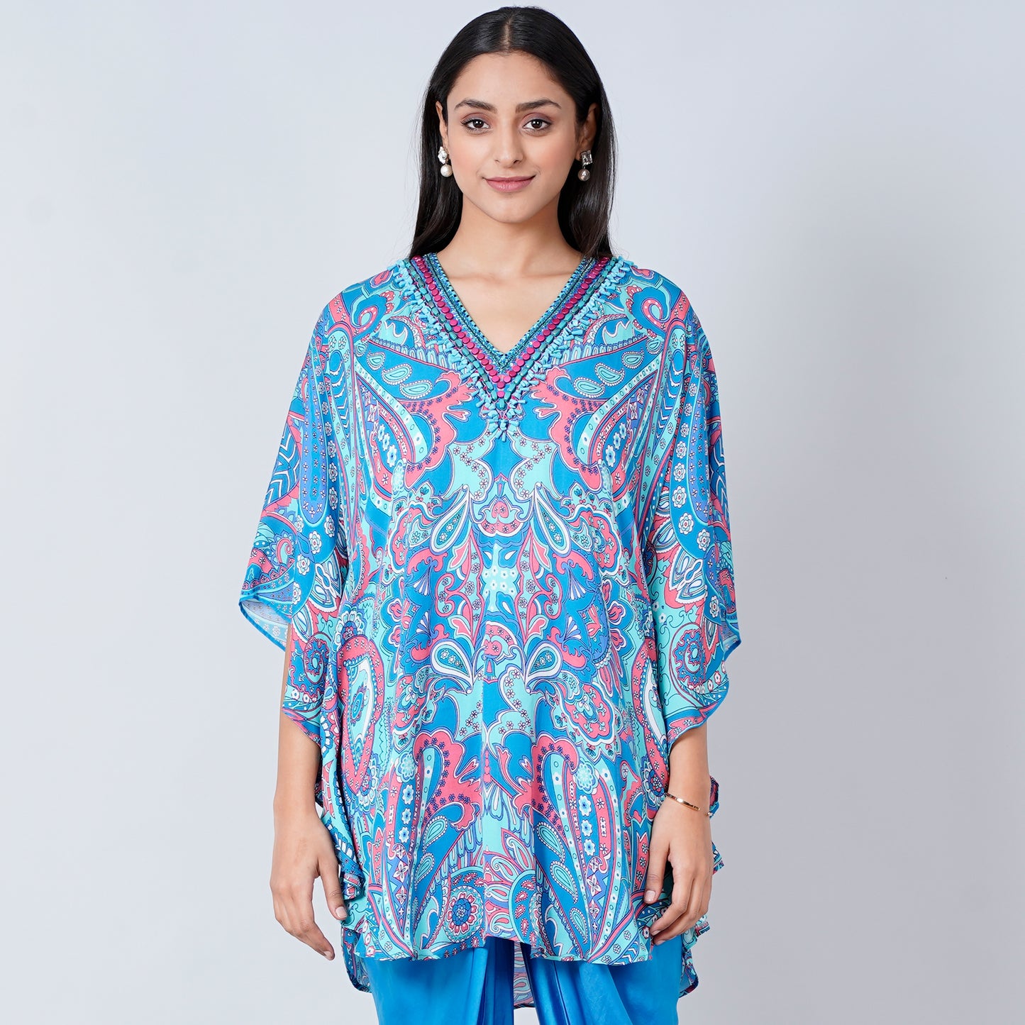 Hot Pink and Blue Paisley Tunic