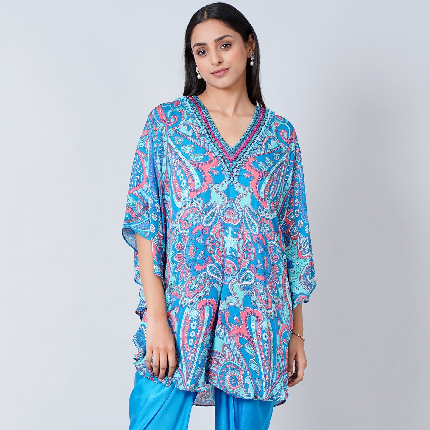 Hot Pink and Blue Paisley Tunic
