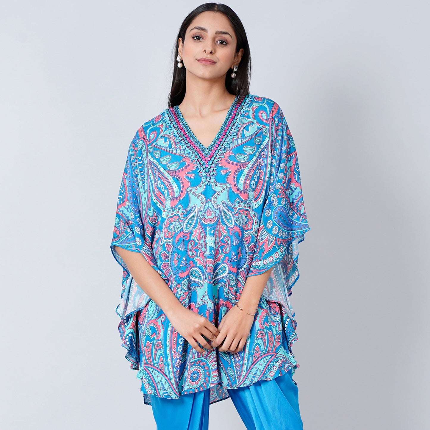 Hot Pink and Blue Paisley Tunic
