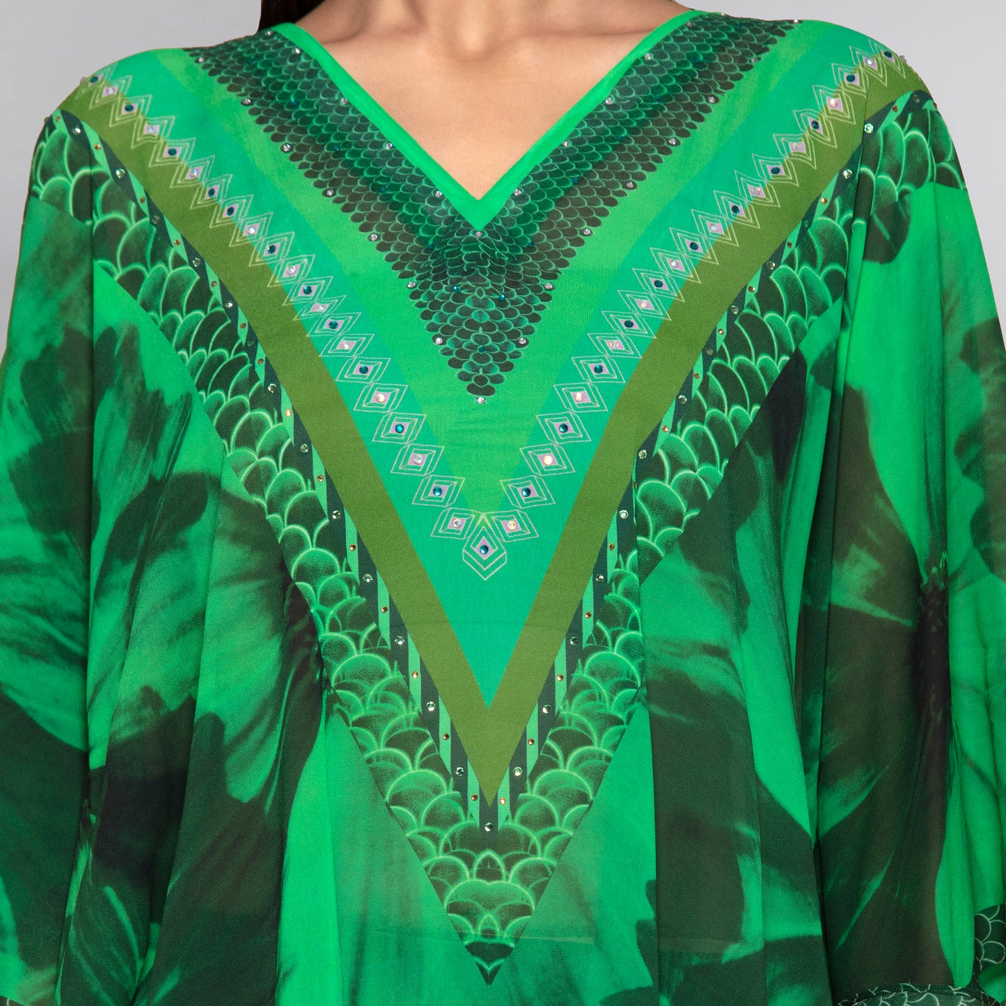 Forest Green Floral Tunic