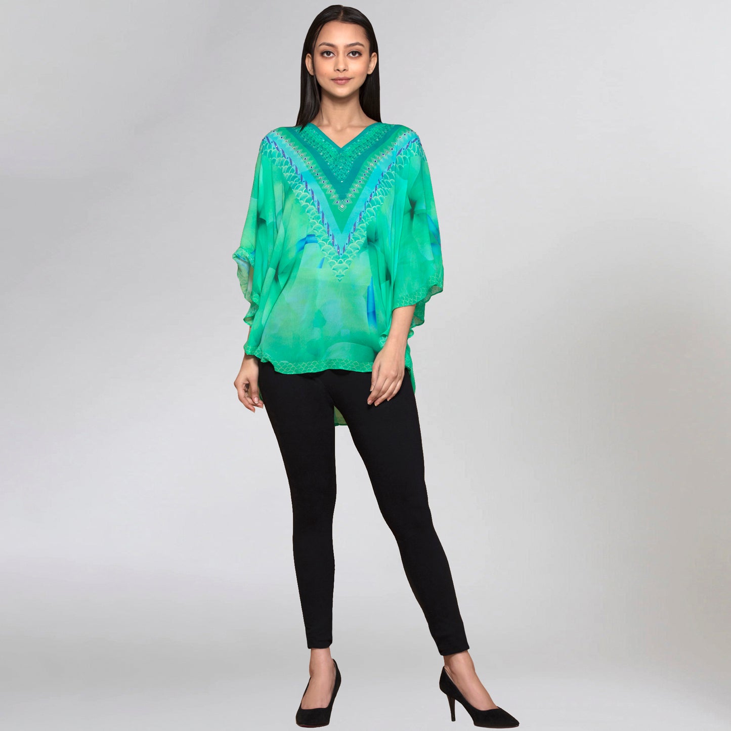 Turquoise Floral Tunic