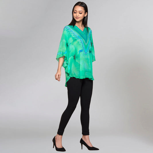 Turquoise Floral Tunic