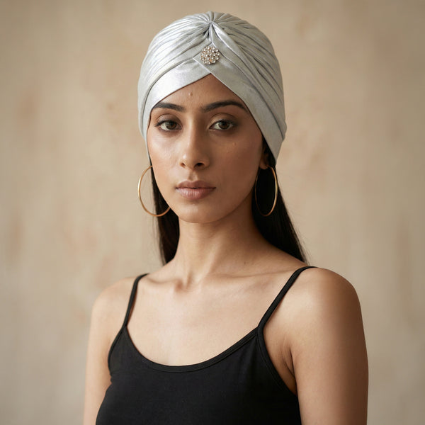 Silver Headwear for Women – Polyester Lycra | First Resort by Ramola Bachchan